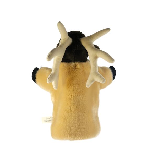 Moose Puppet Plush Brown Gold 13 Inch Stuffed Animal Soft Interactive Play Toy - Picture 5 of 9